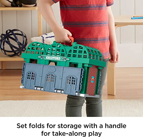 Fisher-Price Thomas & Friends Knapford Station Train Set track with 2 in 1 playset and storage case for preschoolers 3+