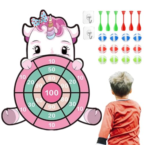 Flintronic 21 PCS Diana Dardos Velcro Niños, 73 cm, Unicornio Juegos de Lanzar para Niños 3-9 Años, Juegos de Fiesta para Interiores y Exteriores, Juego de Lanzamiento