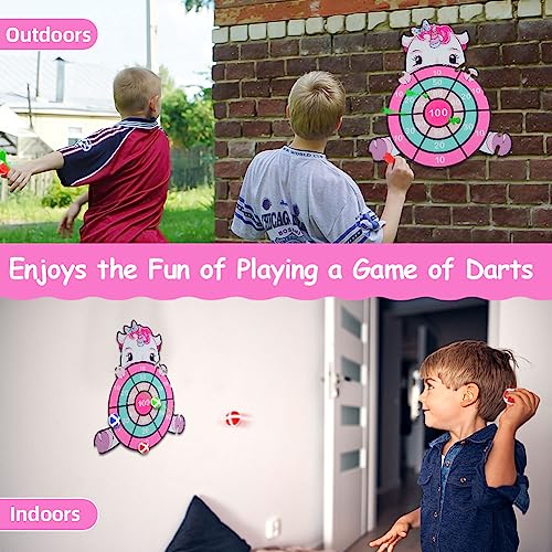 Flintronic 21 PCS Diana Dardos Velcro Niños, 73 cm, Unicornio Juegos de Lanzar para Niños 3-9 Años, Juegos de Fiesta para Interiores y Exteriores, Juego de Lanzamiento