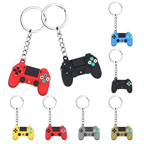 flintronic Llaveros de Videojuegos, 6 Piezas Llavero de Controlador de Juego, Colgante de Asa de Juego,Llavero,Dijes de Mochila, para Suministros de Fiesta de Videojuegos,Regalo de Cumpleaños/Fiesta