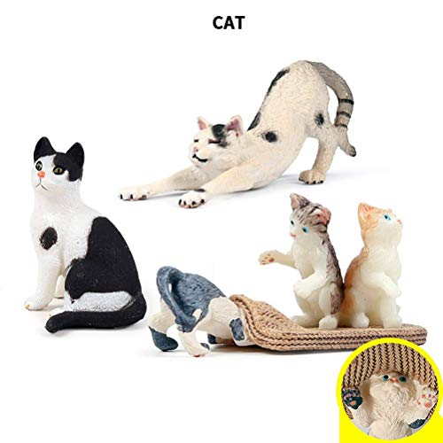 FLORMON Figuras de Animales 3 Piezas Realista Gato Modelo de acción El plastico Animal Salvaje Juguetes de Fiesta favores Juguetes educativos de la Granja Forestal Regalo para niños