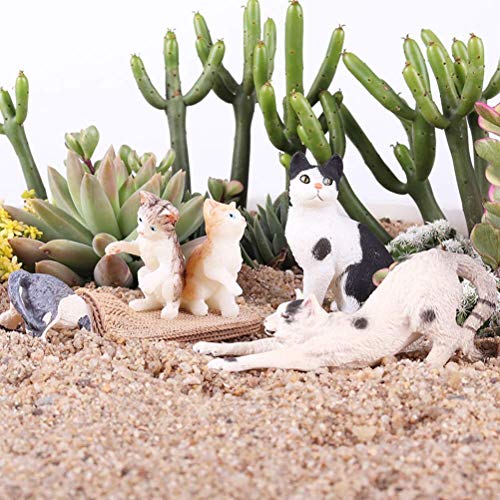 FLORMON Figuras de Animales 3 Piezas Realista Gato Modelo de acción El plastico Animal Salvaje Juguetes de Fiesta favores Juguetes educativos de la Granja Forestal Regalo para niños