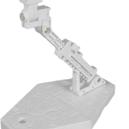 Fonowx Bases de acción Modelo de muñeca Soporte Figura Base de exhibición portátil Duradero Ajustable Escala 1/144 Soporte de Modelo Flexible, Blanco