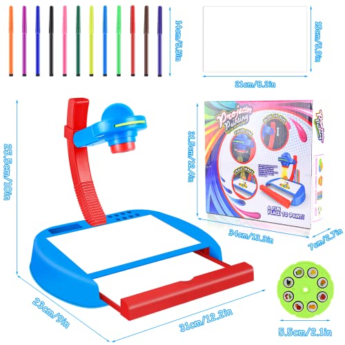 FORMIZON Proyector de dibujo de mesa para niños, proyector de dibujo con 24 patrones, juguete educativo de dibujo, proyector de seguimiento y dibujo, regalos de juguete para niñas niños 3 4 5 6 años