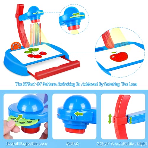 FORMIZON Proyector de dibujo de mesa para niños, proyector de dibujo con 24 patrones, juguete educativo de dibujo, proyector de seguimiento y dibujo, regalos de juguete para niñas niños 3 4 5 6 años