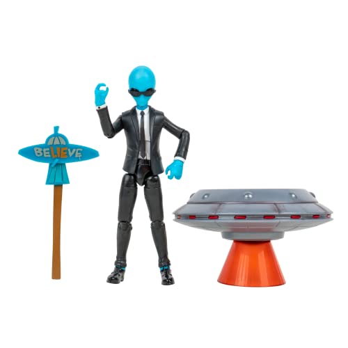 FORTNITE FNT1064 Human Bill Series - Figura articulada de 4 Pulgadas con platillo Lil' Emote vehículo y Accesorio Flying Slasher