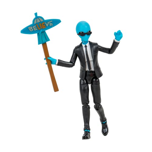 FORTNITE FNT1064 Human Bill Series - Figura articulada de 4 Pulgadas con platillo Lil' Emote vehículo y Accesorio Flying Slasher