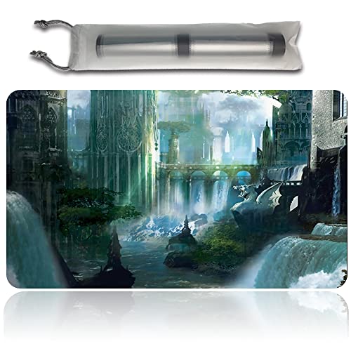 Four leaves Ravnica Forest Island – MTG – Alfombras de juego + bolsa impermeable gratuita, MTG Playmate Table Mat, MTG Mouse Pad, Dustproof y resistente al agua para apoyar MTG Combat