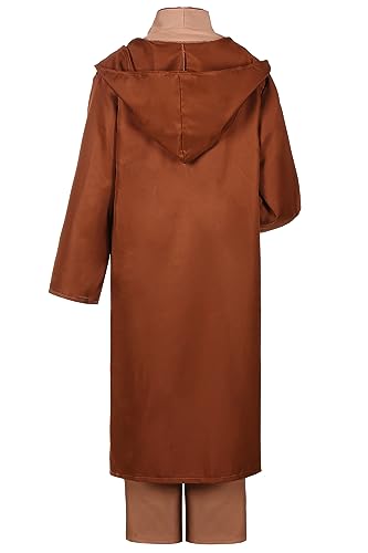 Fover Disfraz de Jedi para hombre con azul Lightsaber Obi Wan Kenobi, túnica con capucha, capa con capucha, sudaderas medievales, túnica Jedi Robe Halloween Carnaval Cosplay Set para adultos FR023XL