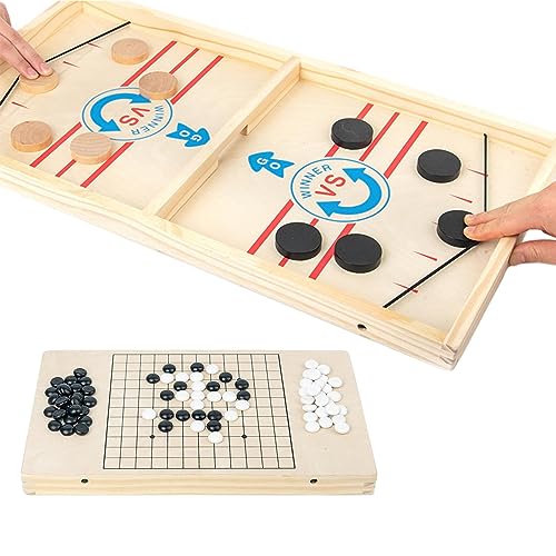 Fovolat Mesa tirachinas | Juego Interactivo Madera con Disco Cabestrillo Ritmo rápido | Mesa portátil para la coordinación -Mano, Juego Gobang para Actividades