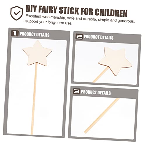 FOYTOKI 8 Piezas Varita Mágica Estrella Niños Para Colorear Juguete Decoraciones De Cumpleaños De Princesa Juguetes De Hadas Varita Para Disfrazarse De Princesa Bulto Cetro Madera Chica