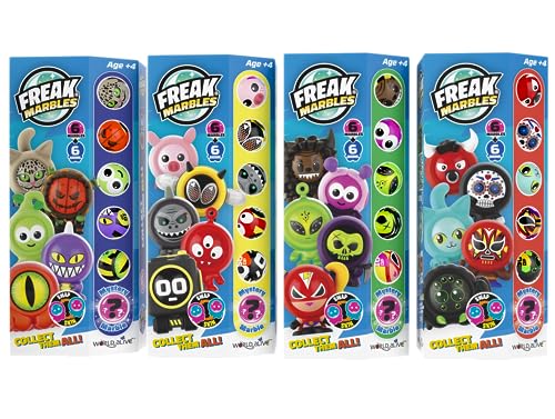 Freak Marbles Totem Pack B | Colecciona, Juega y Comparte | Contiene 6 Canicas y 6 Skins, 1 de Ellos Raro