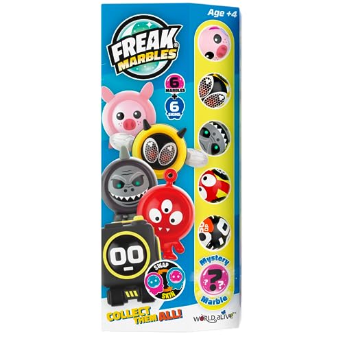 Freak Marbles Totem Pack B | Colecciona, Juega y Comparte | Contiene 6 Canicas y 6 Skins, 1 de Ellos Raro