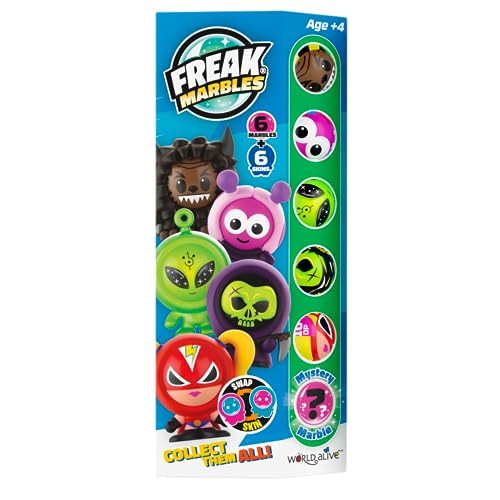 Freak Marbles Totem Pack C | Colecciona, Juega y Comparte | Contiene 6 Canicas y 6 Skins, 1 de Ellos Raro