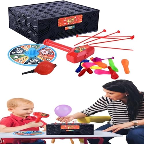 FUFRE Balloon Blaster Box Juego, Divertido Balloon Blaster Box Juego, Fiesta Familiar Juego de Mesa Portátil Globo Ex-Explosión Juego, Juguete de Interacción Padre-Hijo para Niños y Familia (A)