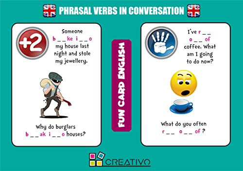 Fun Card English PHRASAL VERBS in Conversation (Grammar and Vocabulary Flashcards + Exciting Game)…