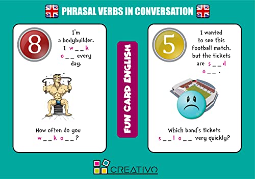 Fun Card English PHRASAL VERBS in Conversation (Grammar and Vocabulary Flashcards + Exciting Game)…