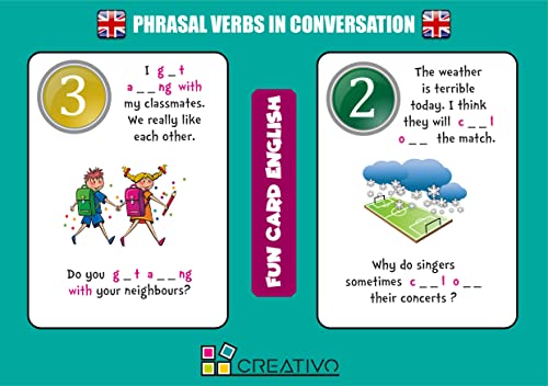 Fun Card English PHRASAL VERBS in Conversation (Grammar and Vocabulary Flashcards + Exciting Game)…