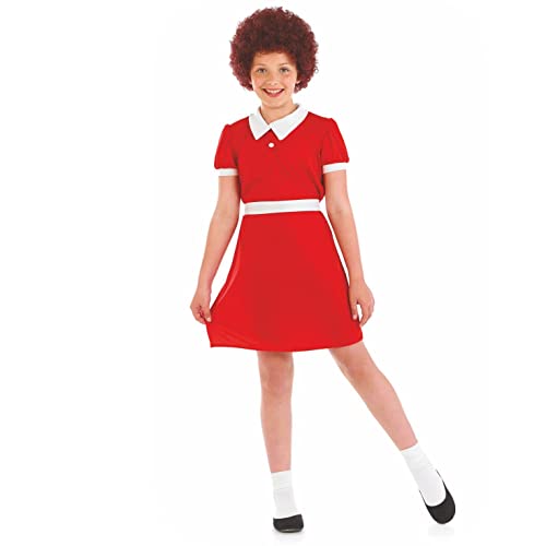 Fun Shack Disfraz de la Pequeña Huerfana Niña, Disfraz Libro Día Personaje Película Musical Niña, Disfraz Roja Vestido Pequeña Huerfana Niña, Disfraz Carnaval Niña Talla XL