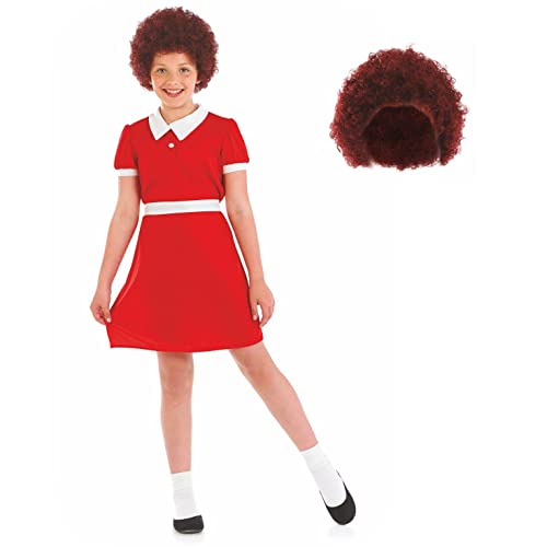 Fun Shack Disfraz de la Pequeña Huerfana Niña, Disfraz Libro Día Personaje Película Musical Niña, Disfraz Roja Vestido Pequeña Huerfana Niña, Disfraz Carnaval Niña Talla XL