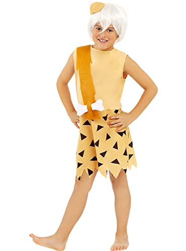 Funidelia | Disfraz de Bam-Bam - Los Picapiedra para niño The Flintstones, Cavernícolas - Disfraz para niños y divertidos accesorios para Fiestas, Carnaval y Halloween - Talla 3-4 años - Naranja