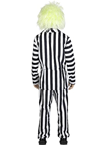 Funidelia | Disfraz de Beetlejuice para hombre Tim Burton, Películas de miedo, Terror - Disfraz para adultos y divertidos accesorios para Fiestas, Carnaval y Halloween - Talla L - Blanco