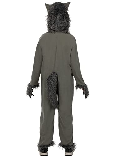 Funidelia | Disfraz de Lobo gris para niño y niña Animales, Hombre Lobo, Lobo Feroz - Disfraz para niños y divertidos accesorios para Fiestas, Carnaval y Halloween - Talla 7-9 años - Gris/Plateado