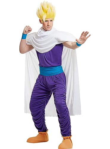 Funidelia | Disfraz de Son Gohan Dragon Ball para hombre Gohan, Bola de Dragón, Anime - Disfraz para adultos y divertidos accesorios para Fiestas, Carnaval y Halloween - Talla M - Morado