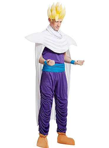 Funidelia | Disfraz de Son Gohan Dragon Ball para hombre Gohan, Bola de Dragón, Anime - Disfraz para adultos y divertidos accesorios para Fiestas, Carnaval y Halloween - Talla L - Morado