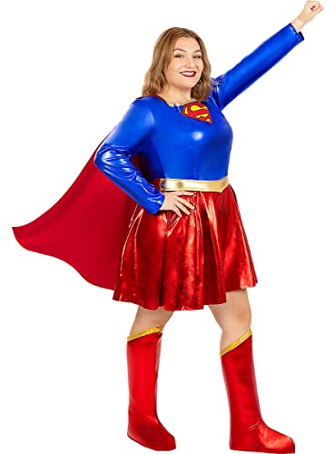 Funidelia | Disfraz de Supergirl sexy para mujer Kara Zor-El, Superhéroes, DC Comics - Disfraz para adultos y divertidos accesorios para Fiestas, Carnaval y Halloween - Talla L - Rojo