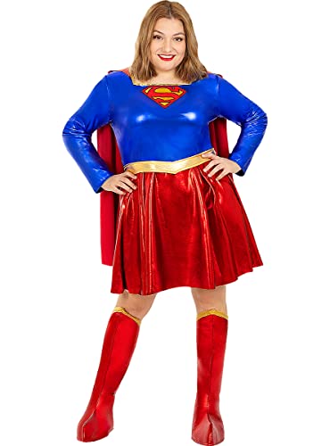 Funidelia | Disfraz de Supergirl sexy para mujer Kara Zor-El, Superhéroes, DC Comics - Disfraz para adultos y divertidos accesorios para Fiestas, Carnaval y Halloween - Talla L - Rojo