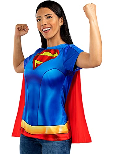 Funidelia | Kit disfraz de Supergirl para mujer Kara Zor-El, Superhéroes, DC Comics - Disfraces para adultos, accesorios para Fiestas, Carnaval y Halloween - Talla M-L - Rojo