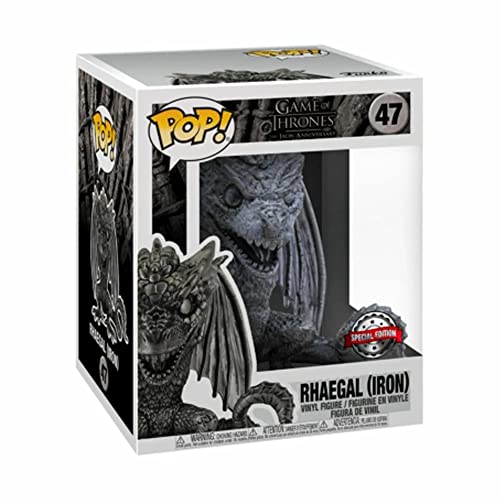 Funko- Figura Pop Juego de Tronos Rhaegal Iron Exclusive Muñecos acción, Multicolor (122473)