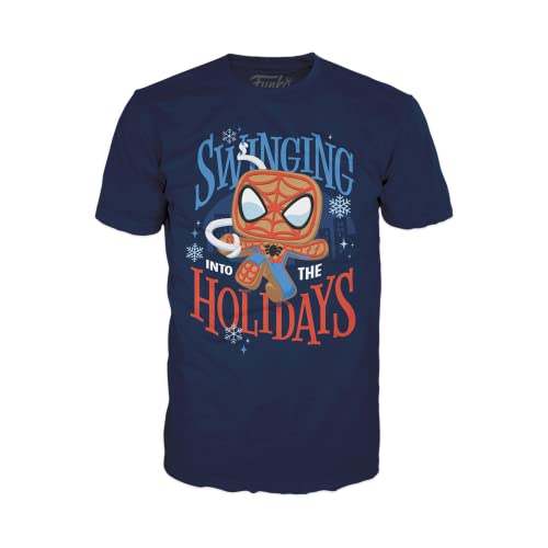 Funko Pocket Pop! & tee: Marvel - Spider-Man - Spidey - Galleta de Jengibre - para Chicos - Small - (S) - Camiseta, Franela - Ropa con Minifigura de Vinilo Coleccionable - Idea de Regalo