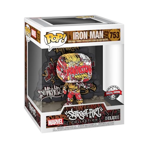 Funko POP! Deluxe: Marvel-Iron Man - (GraffitiDECO), - Marvel Comics - Figuras Miniaturas Coleccionables Para Exhibición - Idea De Regalo - Mercancía Oficial - Juguetes Para Niños Y Adultos