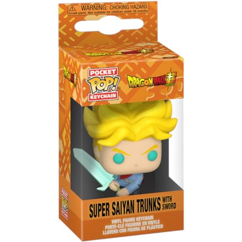 Funko Pop! Keychain: DBS - Super Saiyan Trunks with Sword - Dragon Ball Super - Minifigura de Vinilo Coleccionable Llavero Original - Relleno de Calcetines - Idea de Regalo- Mercancia Oficial