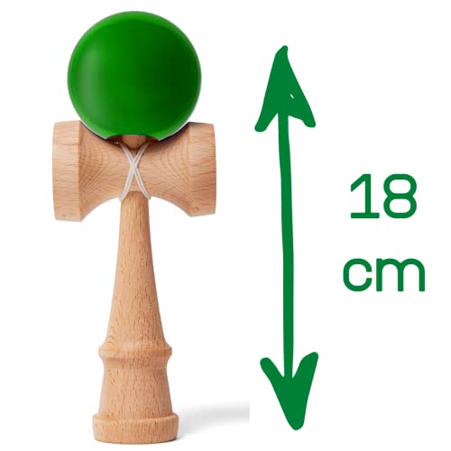 Funky Planet Kendama Toy - Catch Ball Cup Game - Coordinación y Desarrollo de Reflejos - Juguete Tradicional japonés - A para Cualquier ocasión y para Todos (Púrpura) (Verde Oscuro)