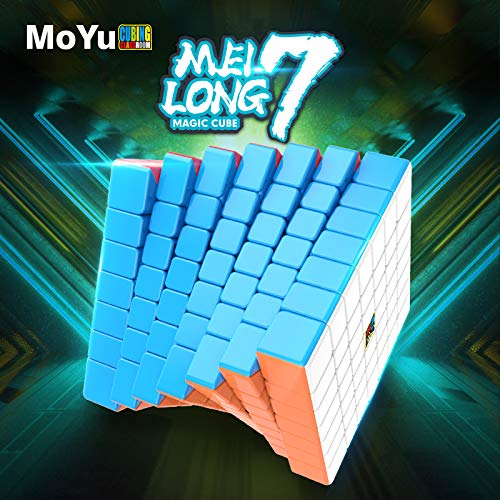 FunnyGoo MoYu Cubing Classroom Mofang jiaoshi Meilong 7 7x7 Seven Layers Rompecabezas mágicos Cubos MFJS 7x7x7 Cubo con Soporte (Multicolor)