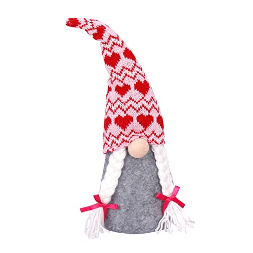 FUZYXIH Gnomo para el día de San Valentín con corazón de peluche Mr and Mrs escandinavo Tomte Elfo, decoraciones de gnomos suecos, figuras enanas, adornos de mesa, adornos de gnomo sueco