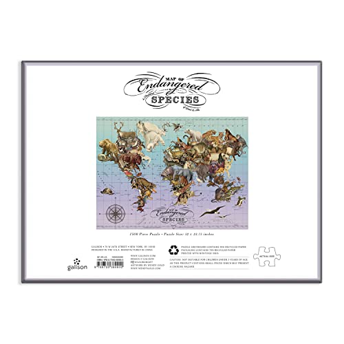 Galison 9780735369900 Wendy Gold Endangered Species 1500 Piece Puzzle