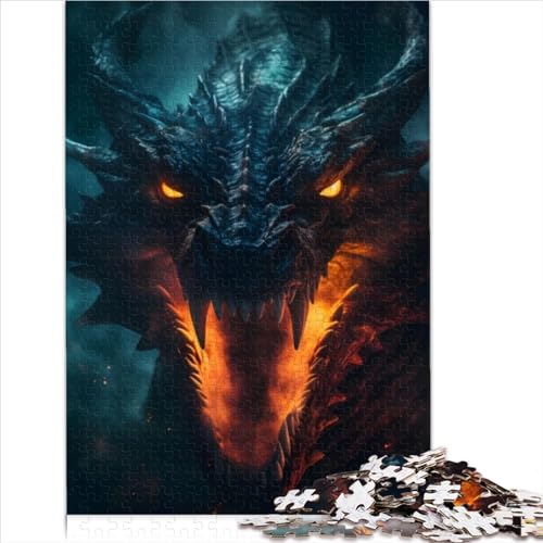 Game Gift Jigsaw Aliento dragón ardiente para Adultos Rompecabezas Madera 300 Piezas para Adultos y niños 12 años en adelante Rompecabezas para Adultos 300 Piezas (40 x 28 cm)