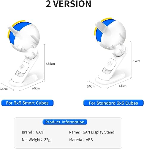 GAN 3x3 Stand de Exposición para Smart Cube, Cubos Inteligentes, Soporte de plástico para Cubos de Velocidad Inteligentes Accesorios para Puzzle, Compatible con Gan 3x3 Smart Cube