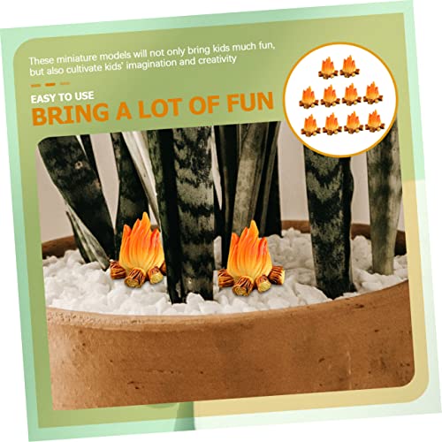 GANAZONO 50 Pcs Adornos De Fuego Accesorios para Acampar Fiesta De Campamento Modelo De Fuego Artesanal Decoración De Hoguera Falsa Fuego Falso Macetas De Interior Estatua Resina