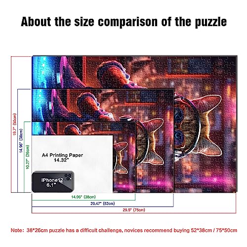 Gato DJ 1000 piezas rompecabezas para adultos rompecabezas de madera juegos de rompecabezas divertidos 50x75 cm