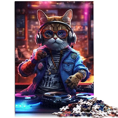 Gato DJ 1000 piezas rompecabezas para adultos rompecabezas de madera juegos de rompecabezas divertidos 50x75 cm