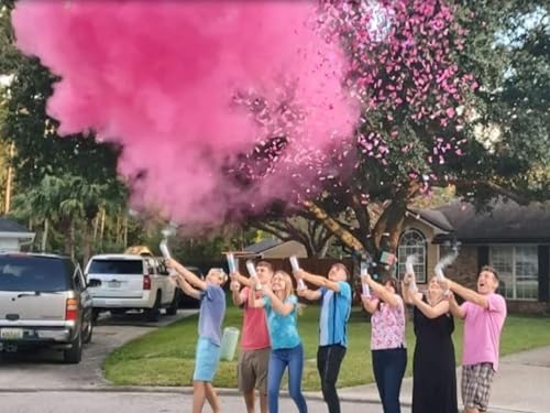 Gender Reveal Surprise Confetti y cañones en polvo (rosa)