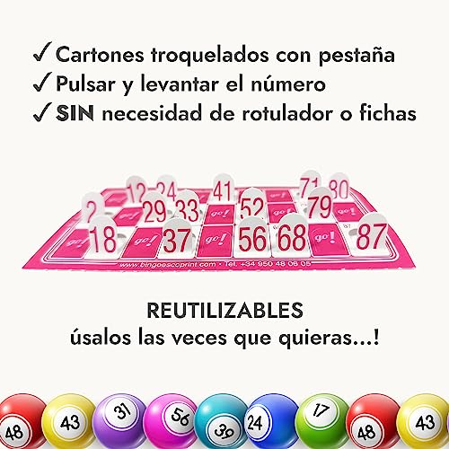 Genérico 480 Cartones de Bingo Troquelados + Juego de Bingo para PC Gratis (480 Cartones, Azul)