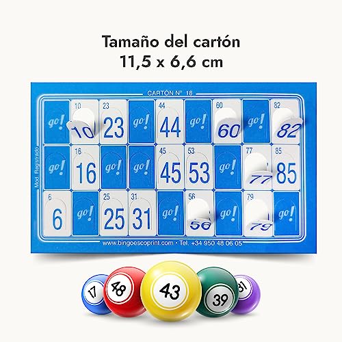 Genérico 480 Cartones de Bingo Troquelados + Juego de Bingo para PC Gratis (480 Cartones, Azul)