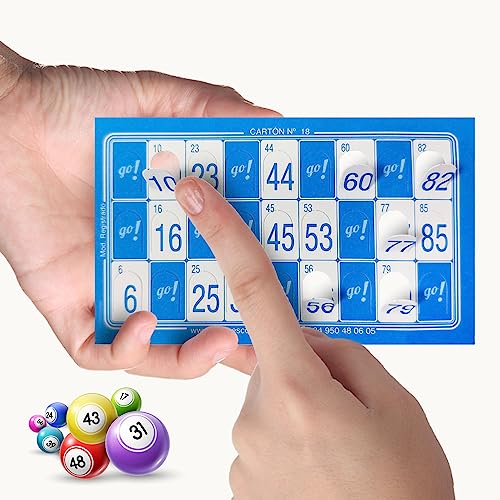 Genérico 480 Cartones de Bingo Troquelados + Juego de Bingo para PC Gratis (480 Cartones, Azul)