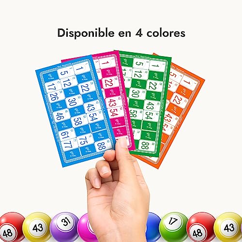 Genérico 480 Cartones de Bingo Troquelados + Juego de Bingo para PC Gratis (480 Cartones, Azul)